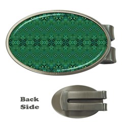 Boho Emerald Green And Blue  Money Clips (oval)  by SpinnyChairDesigns