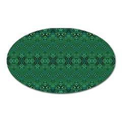 Boho Emerald Green And Blue  Oval Magnet by SpinnyChairDesigns