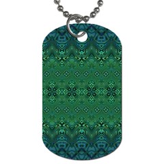 Boho Emerald Green And Blue  Dog Tag (one Side) by SpinnyChairDesigns