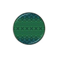 Boho Emerald Green And Blue  Hat Clip Ball Marker by SpinnyChairDesigns