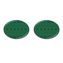 Boho Emerald Green And Blue  Cufflinks (oval) by SpinnyChairDesigns