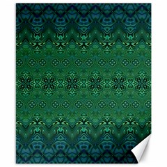 Boho Emerald Green And Blue  Canvas 8  X 10  by SpinnyChairDesigns