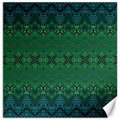 Boho Emerald Green And Blue  Canvas 20  X 20  by SpinnyChairDesigns