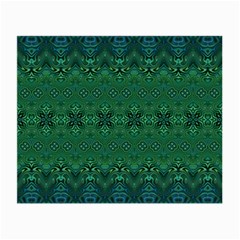 Boho Emerald Green And Blue  Small Glasses Cloth (2 Sides) by SpinnyChairDesigns