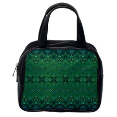 Boho Emerald Green And Blue  Classic Handbag (one Side) by SpinnyChairDesigns