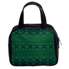 Boho Emerald Green And Blue  Classic Handbag (two Sides) by SpinnyChairDesigns