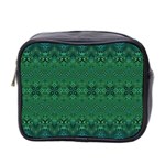 Boho Emerald Green and Blue  Mini Toiletries Bag (Two Sides) Front