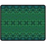 Boho Emerald Green and Blue  Fleece Blanket (Medium)  60 x50  Blanket Front