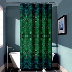 Boho Emerald Green And Blue  Shower Curtain 36  X 72  (stall)  by SpinnyChairDesigns