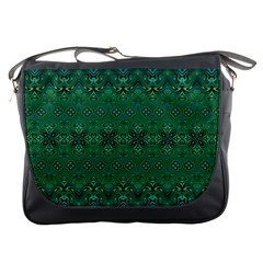 Boho Emerald Green And Blue  Messenger Bag by SpinnyChairDesigns