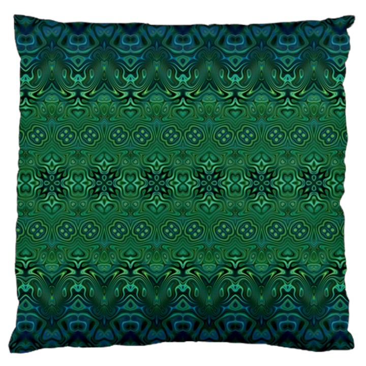 Boho Emerald Green and Blue  Large Cushion Case (Two Sides)