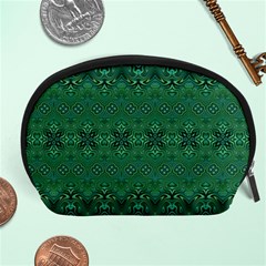 Boho Emerald Green And Blue  Accessory Pouch (large) by SpinnyChairDesigns