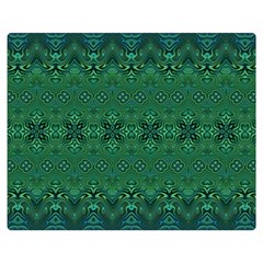 Boho Emerald Green And Blue  Double Sided Flano Blanket (medium)  by SpinnyChairDesigns