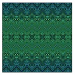 Boho Emerald Green and Blue  Large Satin Scarf (Square) Front