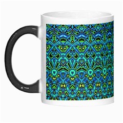 Boho Teal Green Blue Pattern Morph Mugs by SpinnyChairDesigns