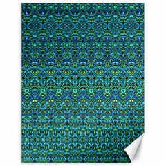 Boho Teal Green Blue Pattern Canvas 18  X 24  by SpinnyChairDesigns