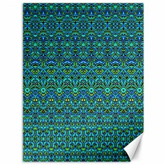 Boho Teal Green Blue Pattern Canvas 36  X 48  by SpinnyChairDesigns