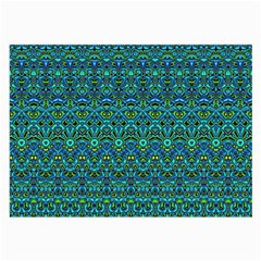 Boho Teal Green Blue Pattern Large Glasses Cloth by SpinnyChairDesigns