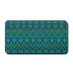 Boho Teal Green Blue Pattern Medium Bar Mats by SpinnyChairDesigns