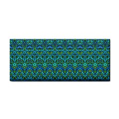 Boho Teal Green Blue Pattern Hand Towel by SpinnyChairDesigns