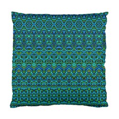 Boho Teal Green Blue Pattern Standard Cushion Case (two Sides) by SpinnyChairDesigns