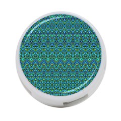 Boho Teal Green Blue Pattern 4-port Usb Hub (one Side) by SpinnyChairDesigns