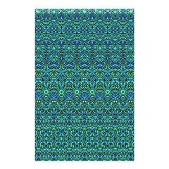 Boho Teal Green Blue Pattern Shower Curtain 48  X 72  (small)  by SpinnyChairDesigns