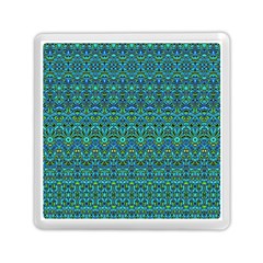 Boho Teal Green Blue Pattern Memory Card Reader (square) by SpinnyChairDesigns