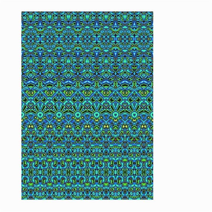 Boho Teal Green Blue Pattern Large Garden Flag (Two Sides)