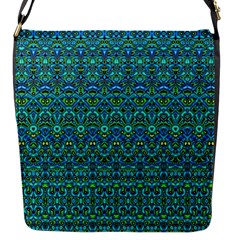 Boho Teal Green Blue Pattern Flap Closure Messenger Bag (s) by SpinnyChairDesigns