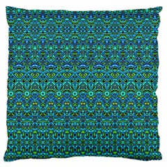 Boho Teal Green Blue Pattern Standard Flano Cushion Case (one Side) by SpinnyChairDesigns