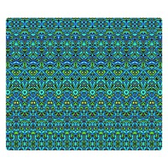 Boho Teal Green Blue Pattern Double Sided Flano Blanket (small)  by SpinnyChairDesigns