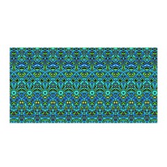 Boho Teal Green Blue Pattern Satin Wrap by SpinnyChairDesigns