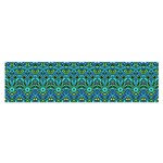 Boho Teal Green Blue Pattern Satin Scarf (Oblong) Front