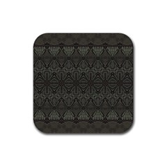 Boho Antique Bronze Pattern Rubber Coaster (square)  by SpinnyChairDesigns