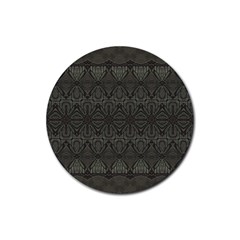 Boho Antique Bronze Pattern Rubber Coaster (round)  by SpinnyChairDesigns