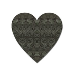 Boho Antique Bronze Pattern Heart Magnet by SpinnyChairDesigns