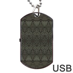 Boho Antique Bronze Pattern Dog Tag Usb Flash (two Sides) by SpinnyChairDesigns