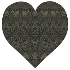 Boho Antique Bronze Pattern Wooden Puzzle Heart by SpinnyChairDesigns