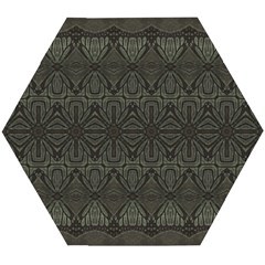 Boho Antique Bronze Pattern Wooden Puzzle Hexagon by SpinnyChairDesigns