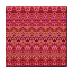 Boho Pink Pattern Tile Coaster by SpinnyChairDesigns