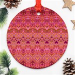 Boho Pink Pattern Ornament (Round) Front