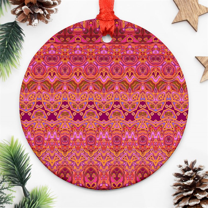 Boho Pink Pattern Ornament (Round)