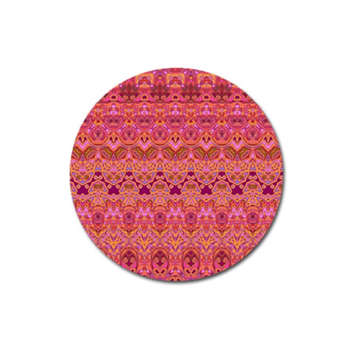 Boho Pink Pattern Magnet 3  (Round)