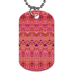 Boho Pink Pattern Dog Tag (one Side) by SpinnyChairDesigns