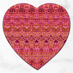 Boho Pink Pattern Jigsaw Puzzle (heart) by SpinnyChairDesigns