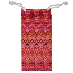 Boho Pink Pattern Jewelry Bag by SpinnyChairDesigns