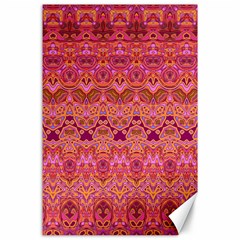 Boho Pink Pattern Canvas 24  X 36  by SpinnyChairDesigns