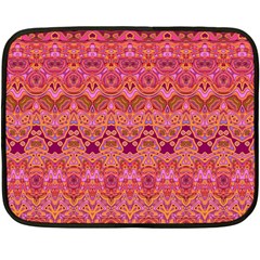 Boho Pink Pattern Double Sided Fleece Blanket (mini)  by SpinnyChairDesigns