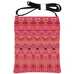 Boho Pink Pattern Shoulder Sling Bag by SpinnyChairDesigns